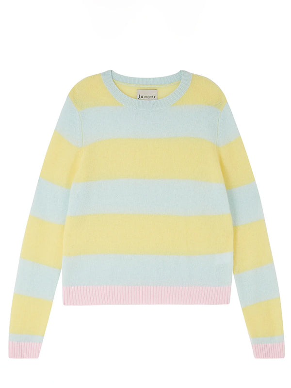 Jumper 1234 Contrast Stripe Crew in Noor Glory Marshmallow