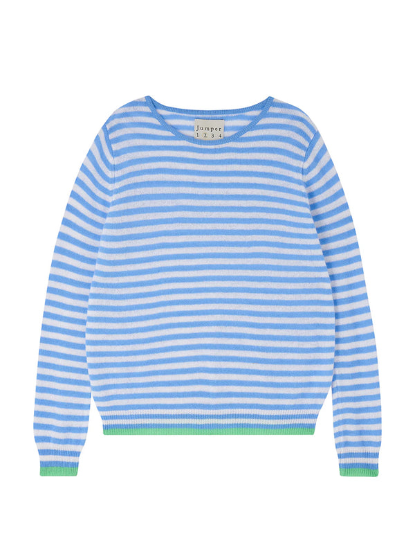 Jumper 1234 Little Stripe Crew in Sky Lily Apple