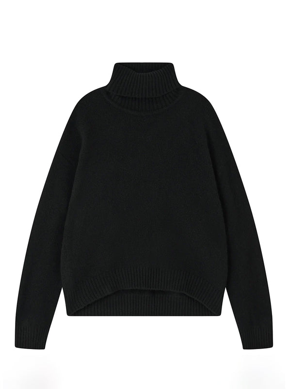 Jumper 1234 Oversize Roll Neck Sweater in Black