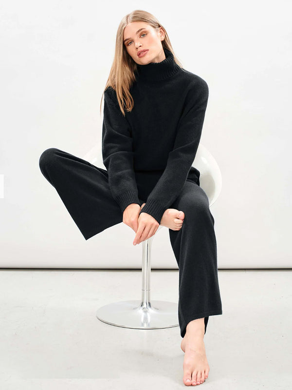 Jumper 1234 Oversize Roll Neck Sweater in Black