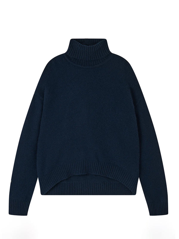 Jumper 1234 Oversize Roll Neck Sweater in Navy