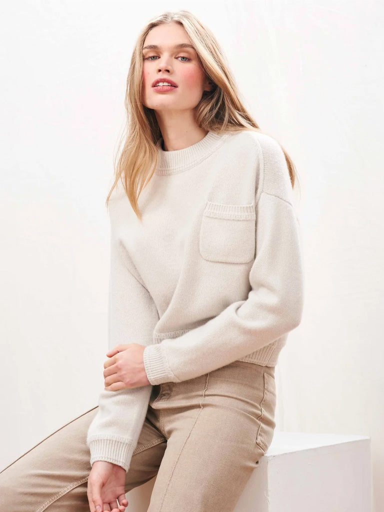 Jumper 1234 Heavy Pocket Turtle Sweater in Limestone