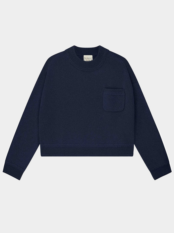 Jumper 1234 Heavy Pocket Turtle Sweater in New Navy