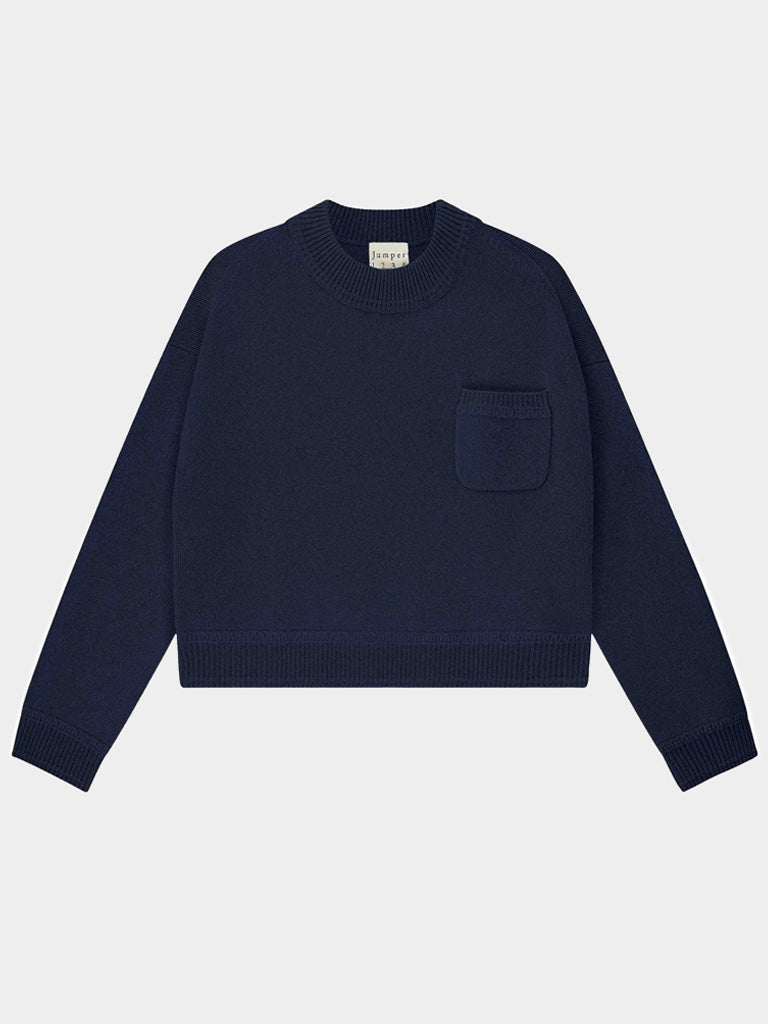 Jumper 1234 Heavy Pocket Turtle Sweater in New Navy