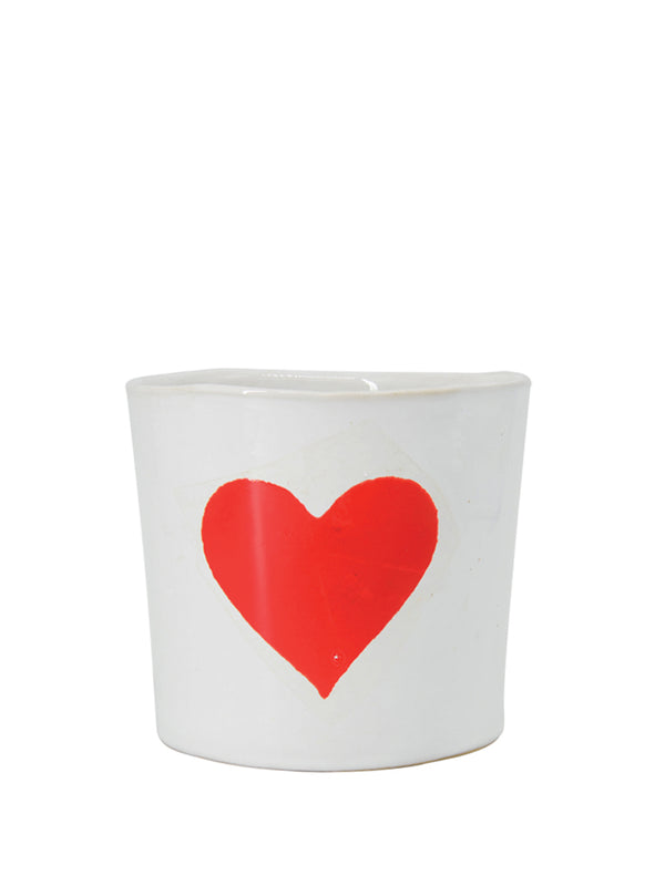 Kühn Keramik Big Red Heart Coffee Beaker in White
