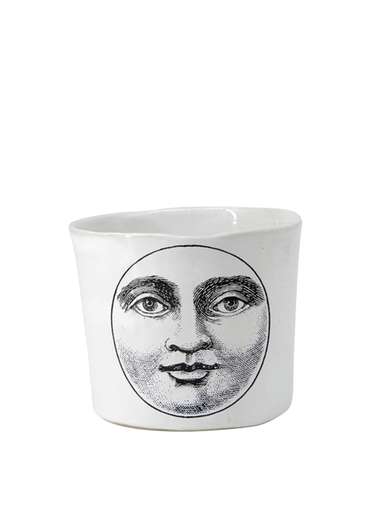 Kühn Keramik Medium Moon Face Coffee Beaker in White