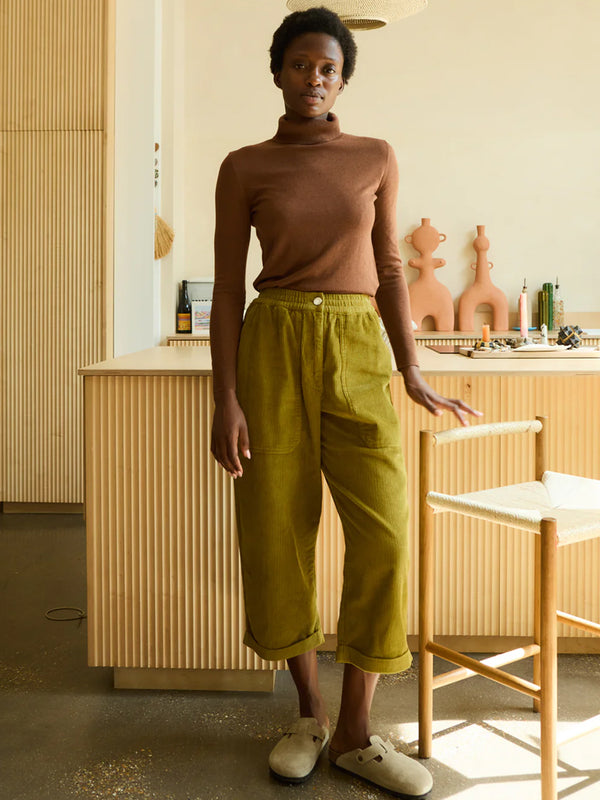 L.F. Markey Beckett Cord Trousers in Chartreuse