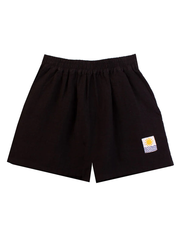 L.F. Markey Linen Shorts in Black