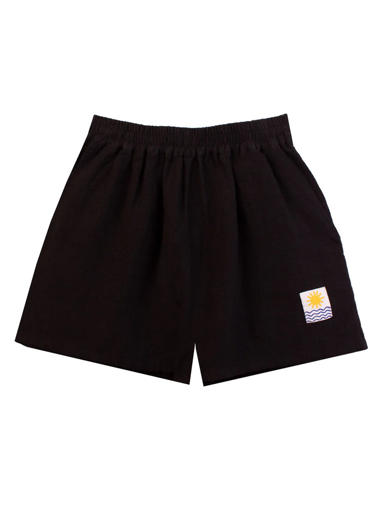 L.F. Markey Linen Shorts in Black