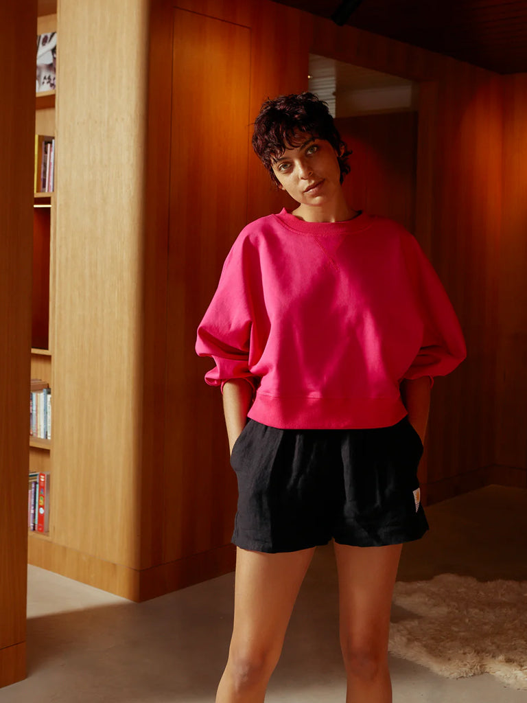 L.F. Markey Linen Shorts in Black