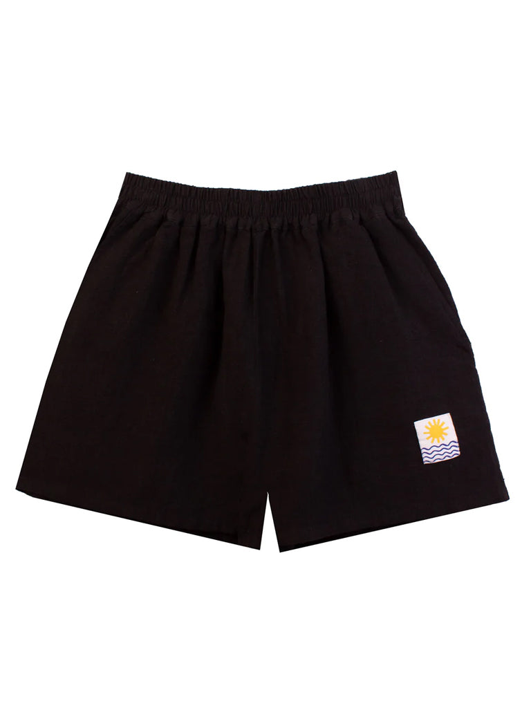 L.F. Markey Linen Shorts in Black
