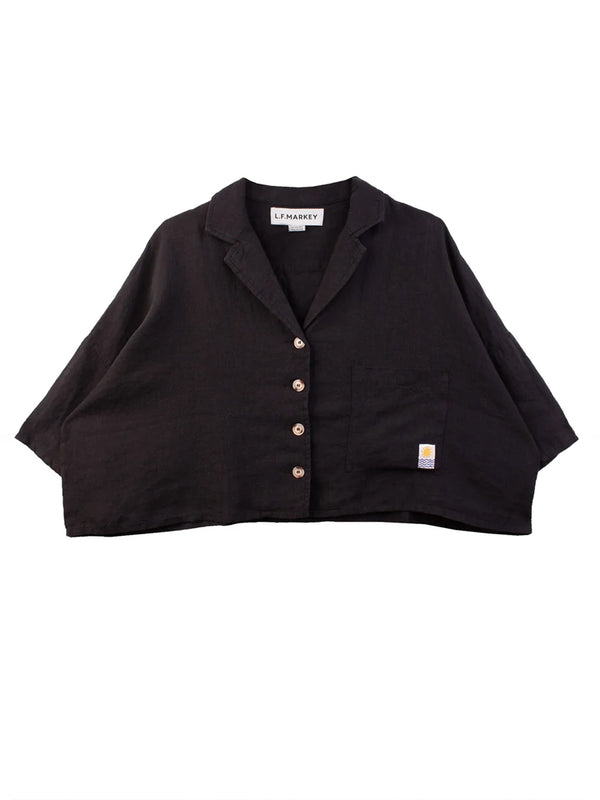 L.F. Markey Maxim Linen Shirt in Black