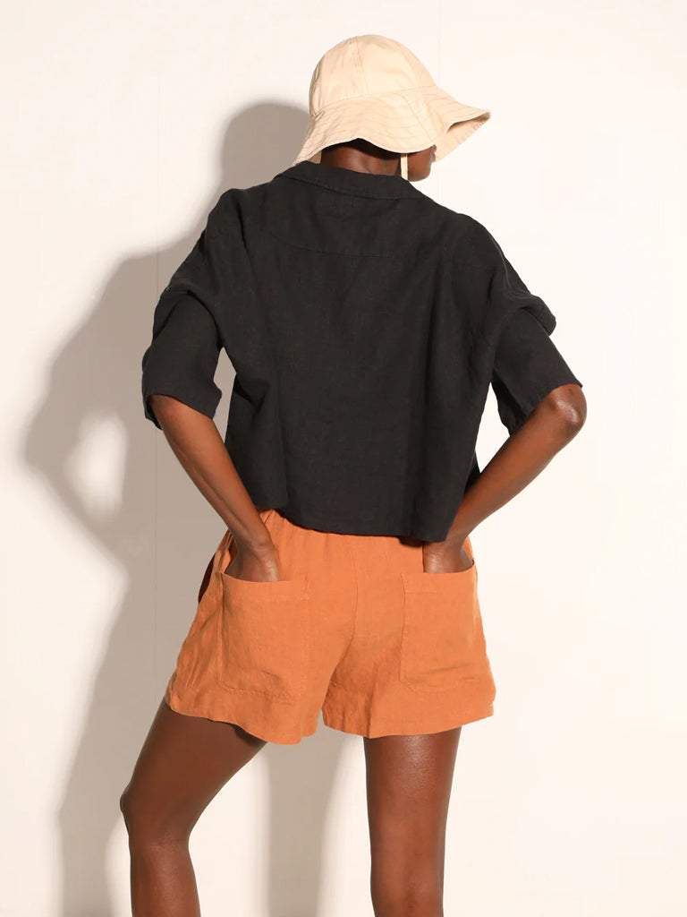 L.F. Markey Maxim Linen Shirt in Black