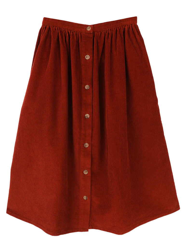 L.F. Markey Isaac Cord Skirt in Rust