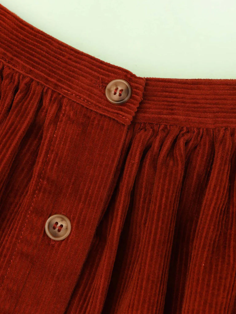 L.F. Markey Isaac Cord Skirt in Rust