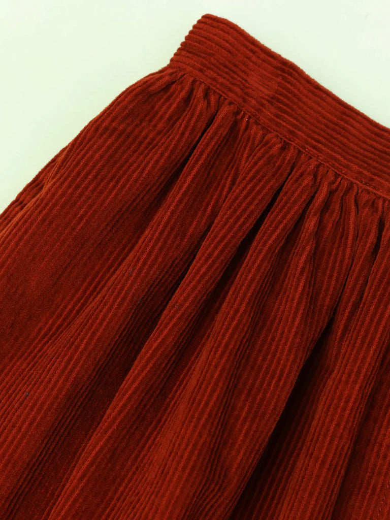 L.F. Markey Isaac Cord Skirt in Rust