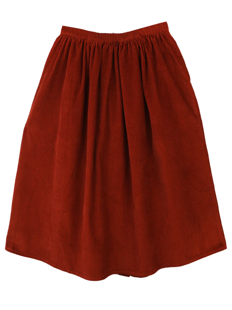 L.F. Markey Isaac Cord Skirt in Rust