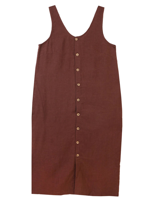L.F. Markey Button Front Dress in Chocolate