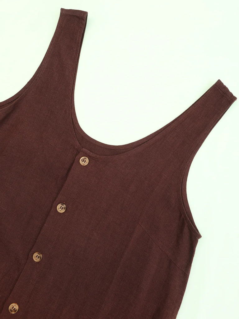 L.F. Markey Button Front Dress in Chocolate