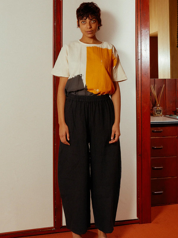 L.F. Markey Linen Trouser in Black