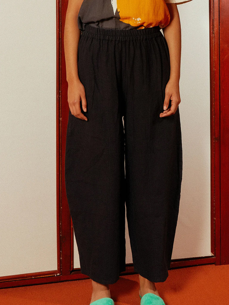 L.F. Markey Linen Trouser in Black