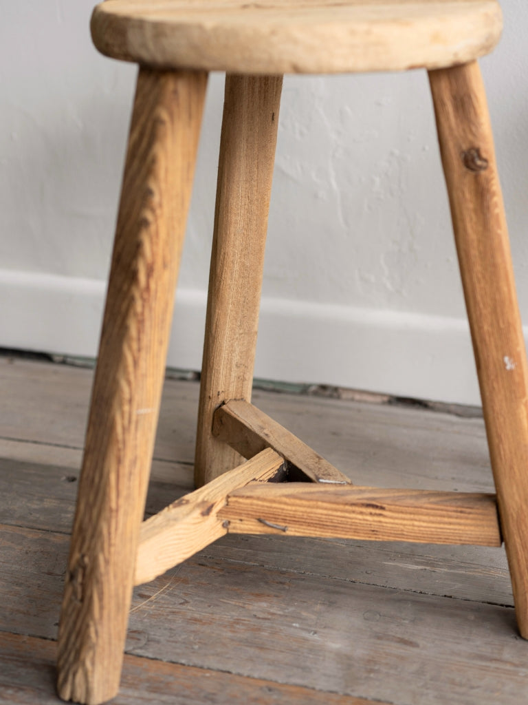 Large Round Stool in Wood