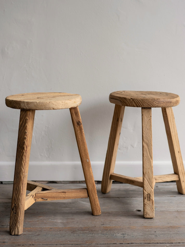 Small Round Stool in Wood