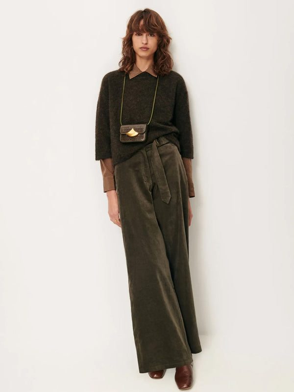 Sessun Darm Velvet Trousers in Lichen