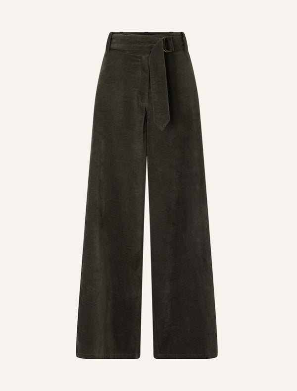 Sessun Darm Velvet Trousers in Lichen