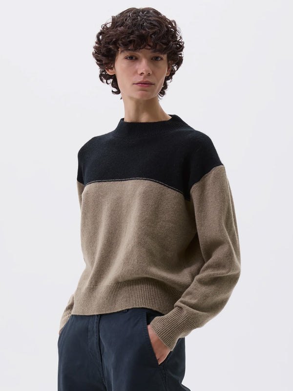 MHL Colour Block Jumper in Black/Linen