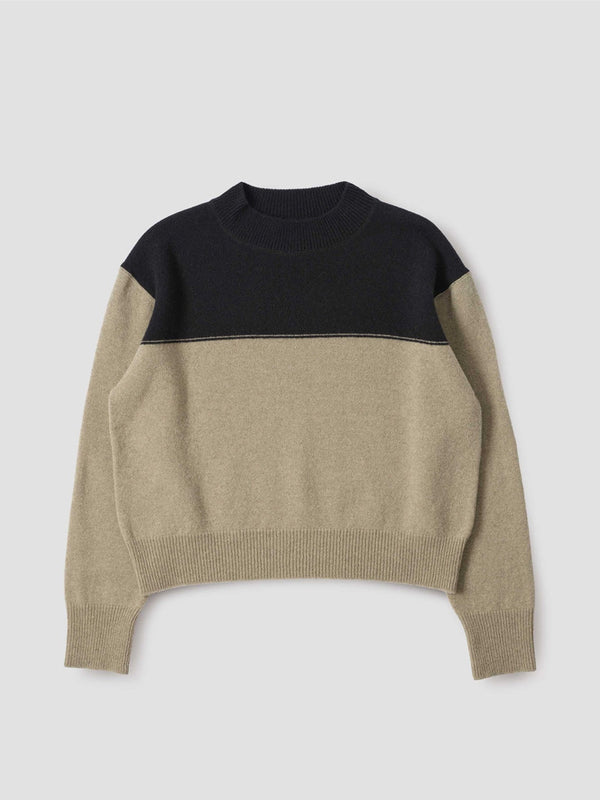 MHL Colour Block Jumper in Black/Linen