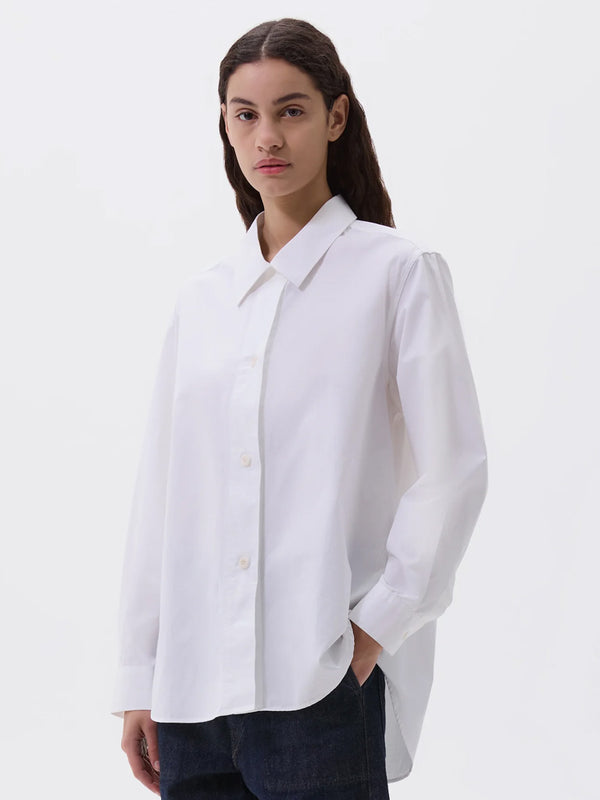 MHL Longline Shirt in Poplin White