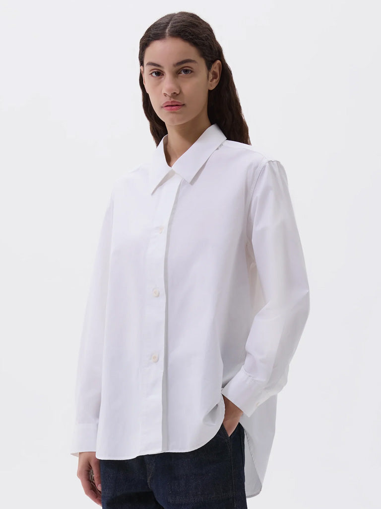 MHL Longline Shirt in Poplin White