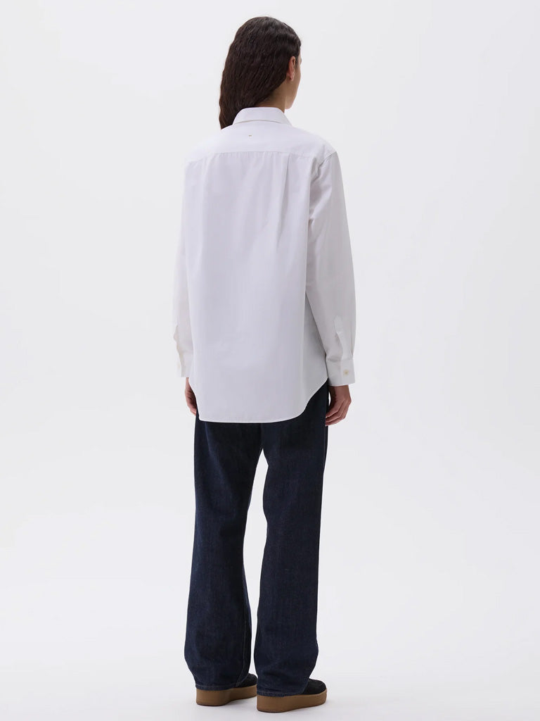 MHL Longline Shirt in Poplin White