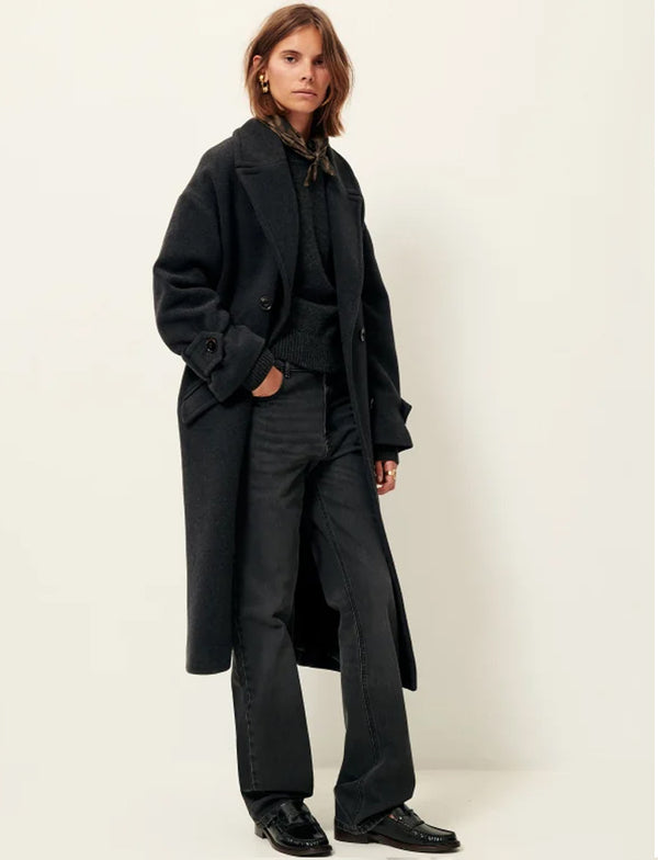 Sessun Mia Coat in Carbonella