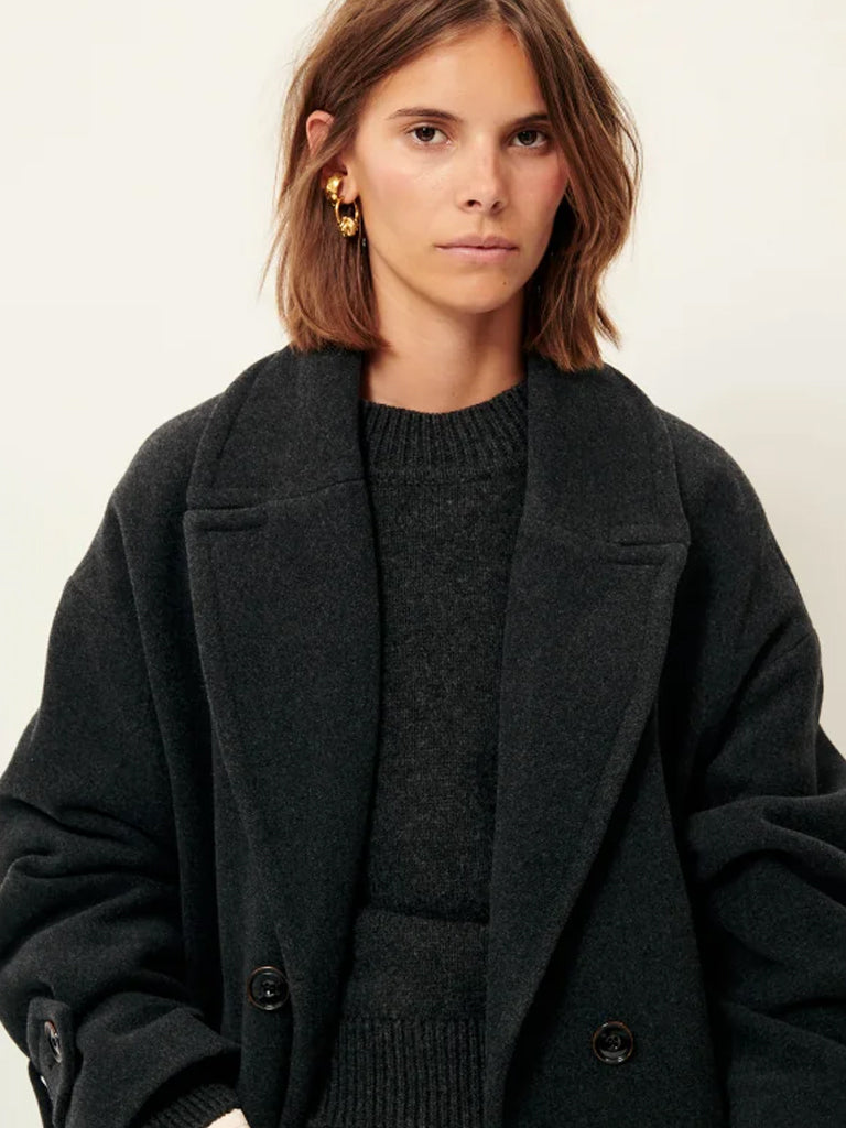 Sessun Mia Coat in Carbonella