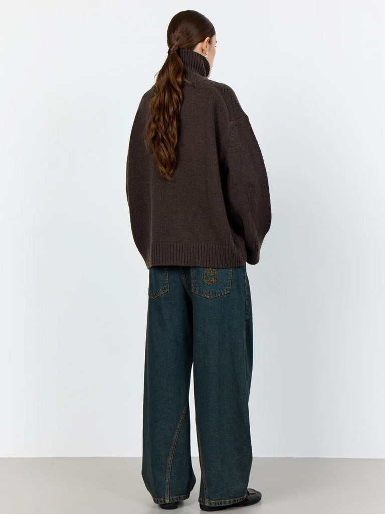 Levete Room Perle Roll Neck Sweater in Coffee