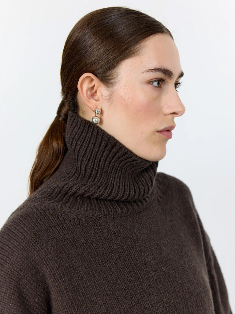 Levete Room Perle Roll Neck Sweater in Coffee