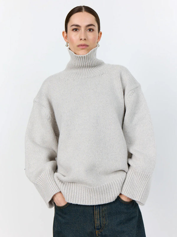 Levete Room Perle Roll Neck Sweater in Rock Grey