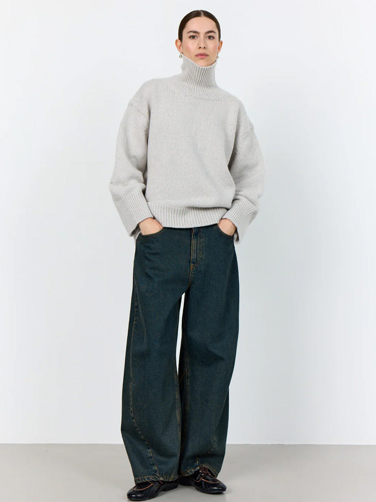 Levete Room Perle Roll Neck Sweater in Rock Grey