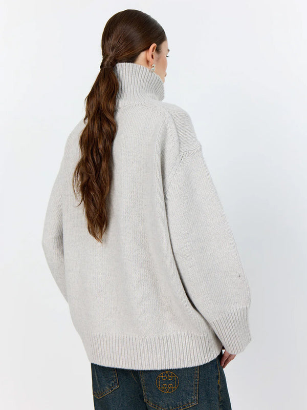 Levete Room Perle Roll Neck Sweater in Rock Grey