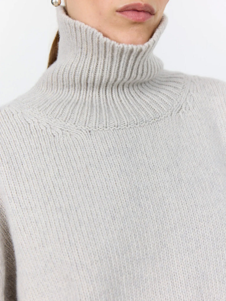 Levete Room Perle Roll Neck Sweater in Rock Grey