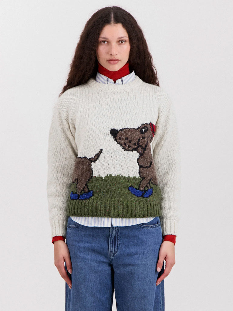 Howlin' Bumper Trouble Sweater in Ecru