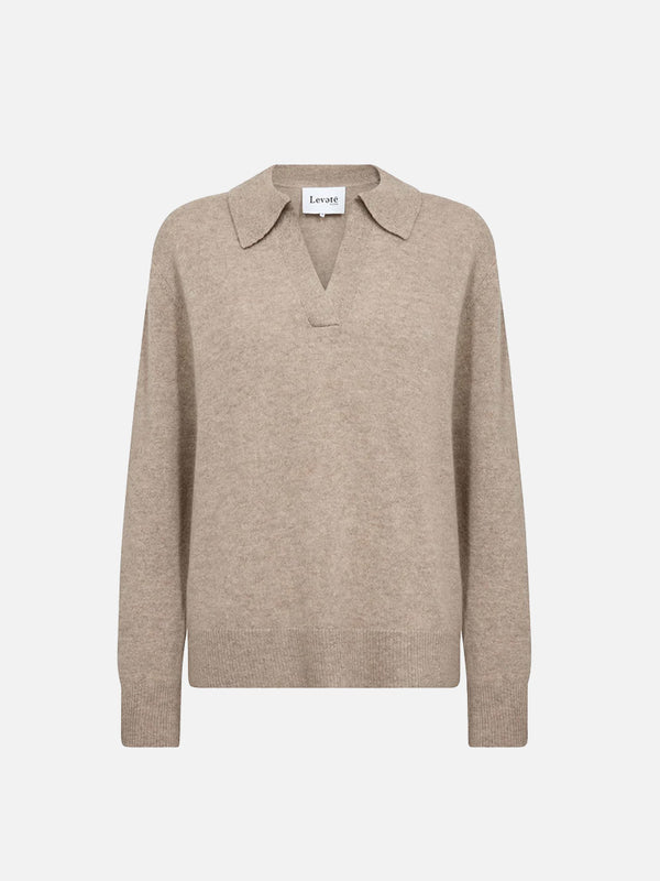 Levete Room Eloise Open Collar Sweater in Aluminium