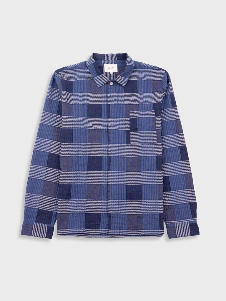 Folk Patch Shirt in Blue Multicheck