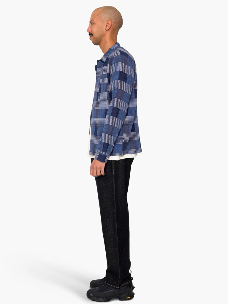 Folk Patch Shirt in Blue Multicheck