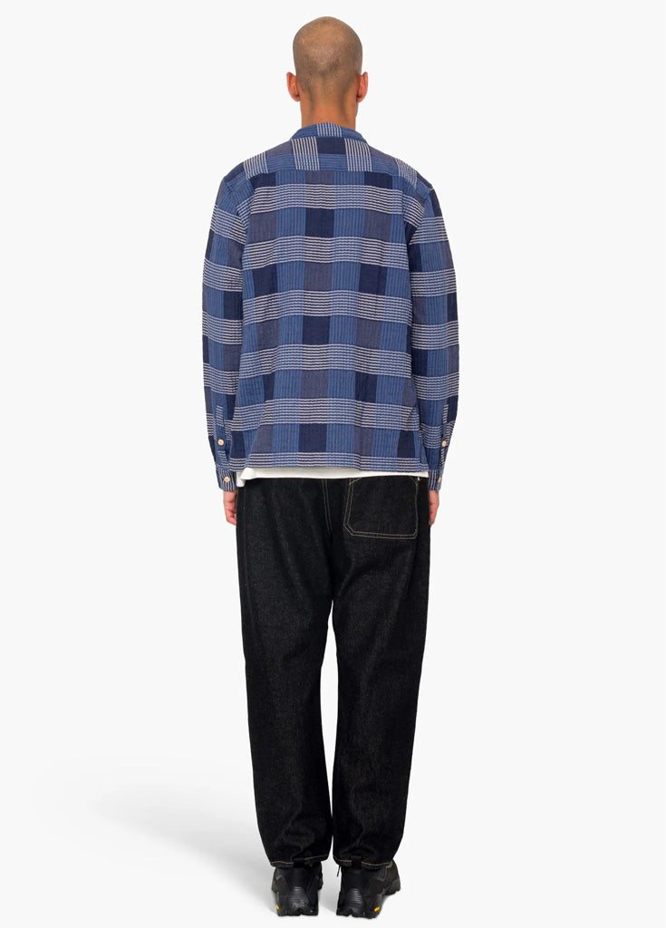 Folk Patch Shirt in Blue Multicheck