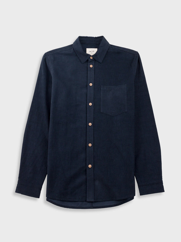 Folk Direction Babycord Shirt in Dark Navy