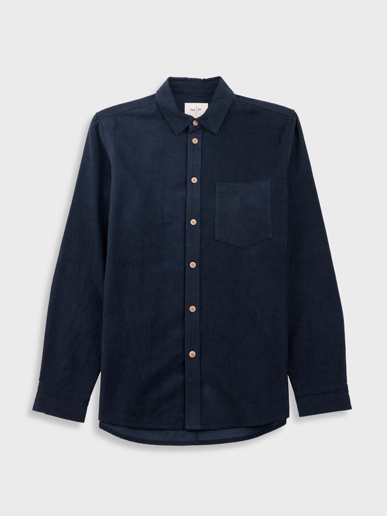 Folk Direction Babycord Shirt in Dark Navy
