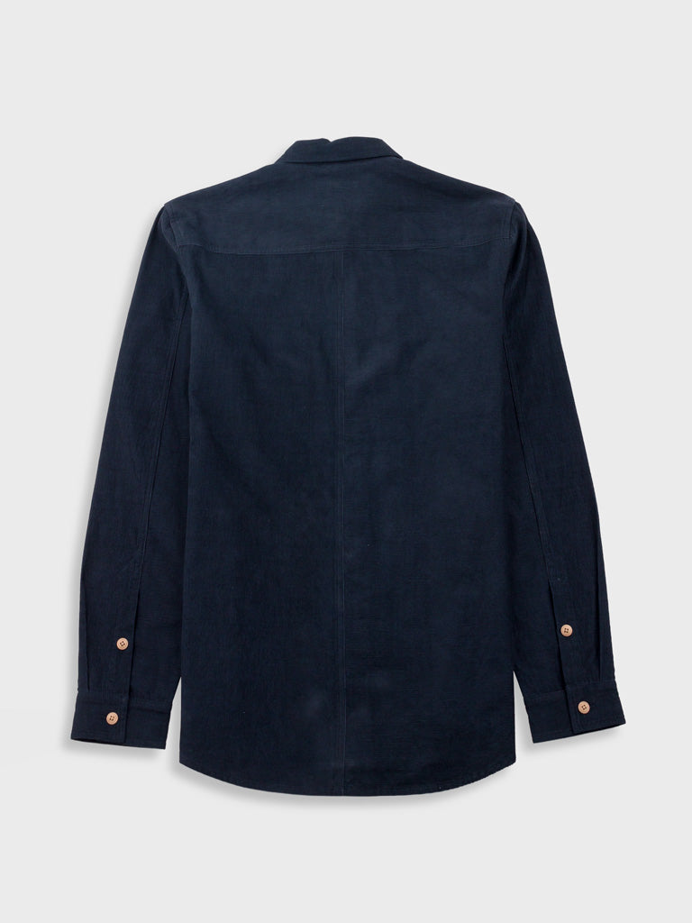 Folk Direction Babycord Shirt in Dark Navy
